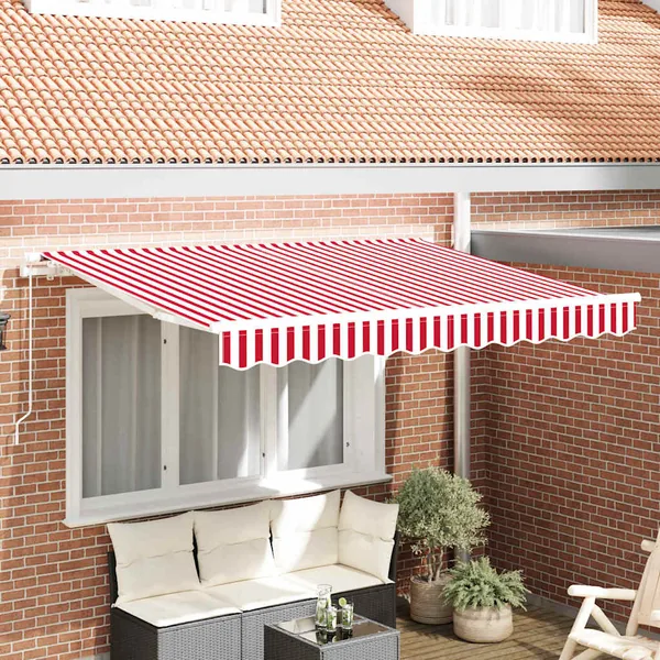 Toile de rechange pour auvent Rouge et Blanc 2,5 x 2 m