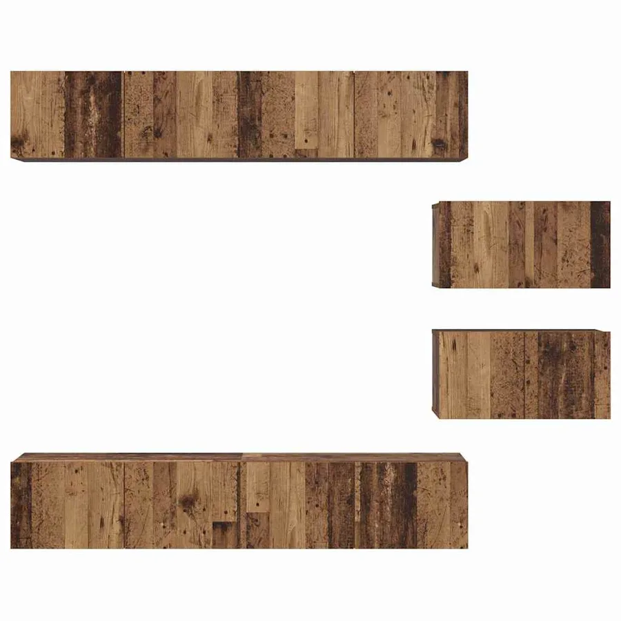 Ensemble meuble TV 6 pcs Bois Ancien Bois d'ingénierie - 7