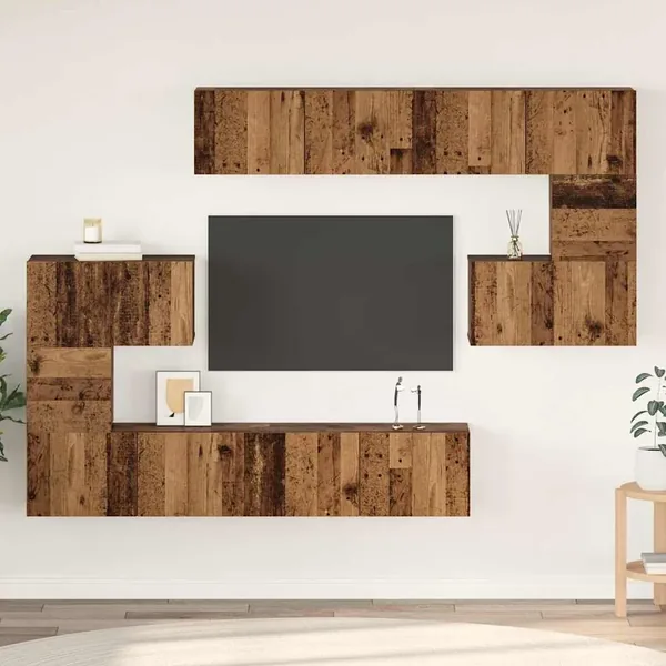 Ensemble meuble TV 8 pcs Bois Ancien Bois d'ingénierie