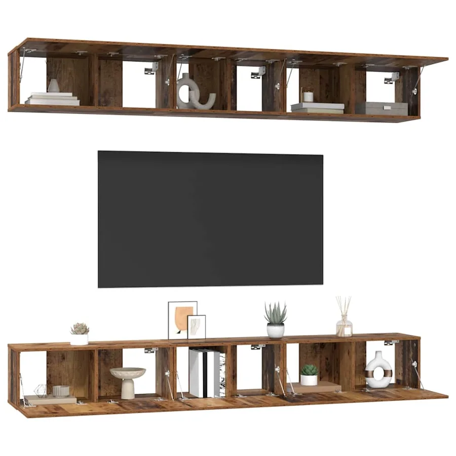 Ensemble meuble TV 6 pcs Bois ancien Bois d'ingénierie - 3