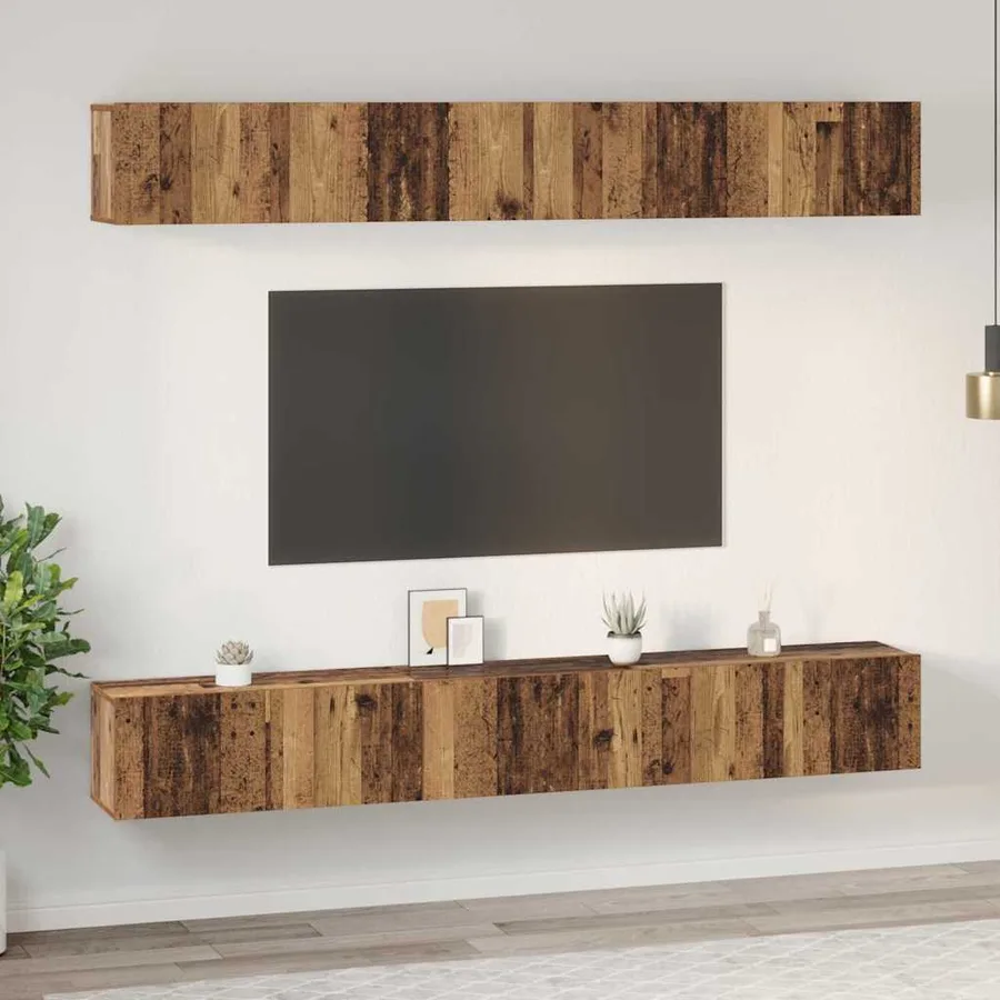 Ensemble meuble TV 6 pcs Bois ancien Bois d'ingénierie - 4