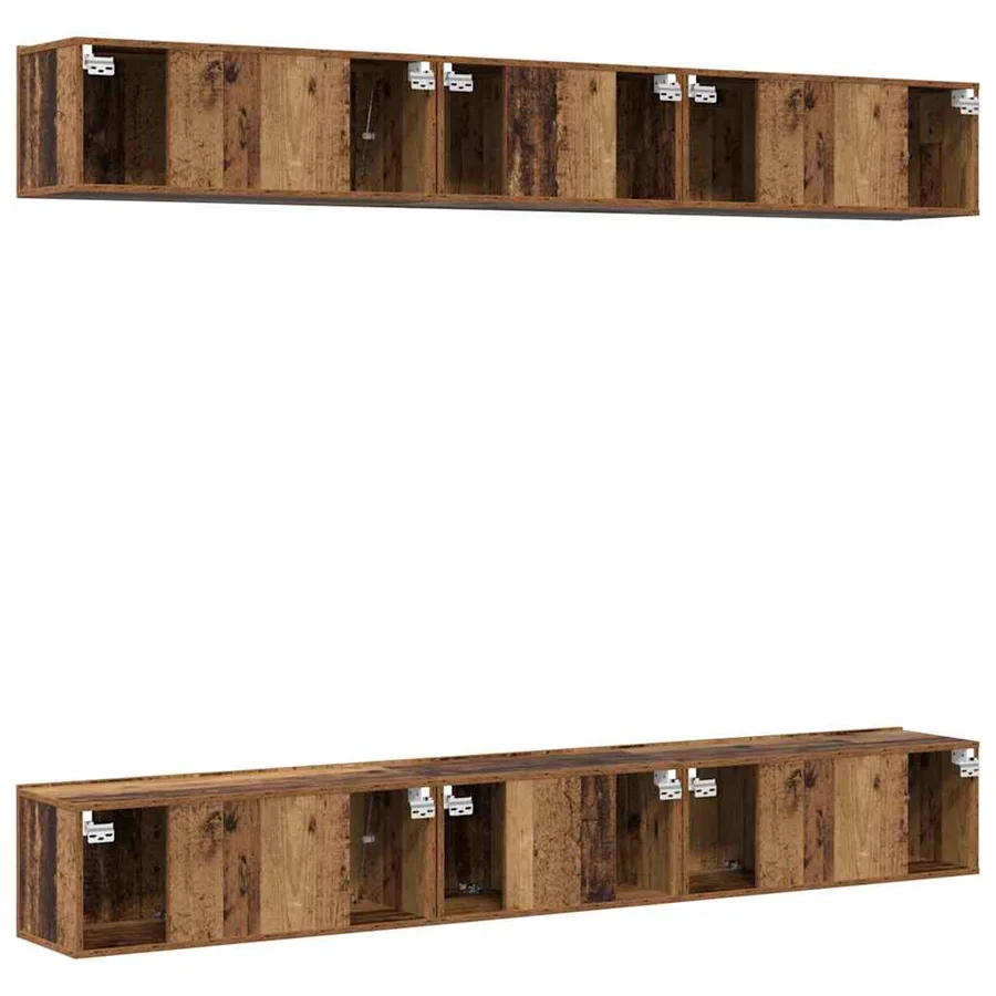 Ensemble meuble TV 6 pcs Bois ancien Bois d'ingénierie - 9