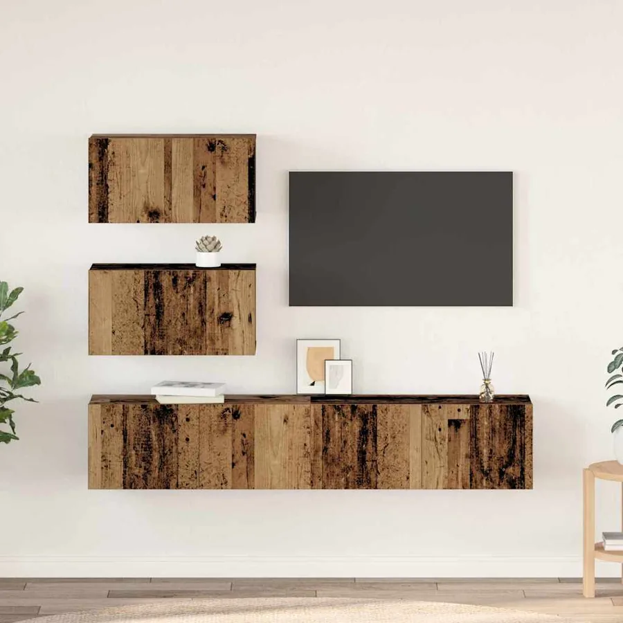 Ensemble meuble TV 4 pcs Bois ancien Bois d'ingénierie