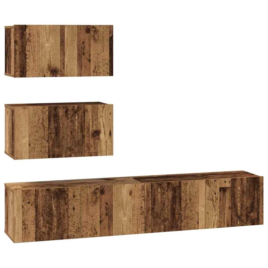 Ensemble meuble TV 4 pcs Bois ancien Bois d'ingénierie - 2