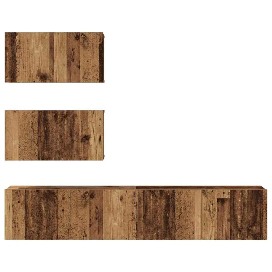 Ensemble meuble TV 4 pcs Bois ancien Bois d'ingénierie - 7