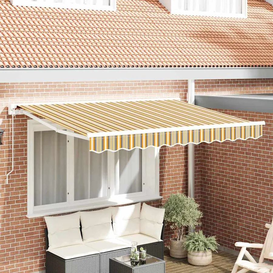 Cadre d'auvent Jaune et Gris 350 x 200 cm