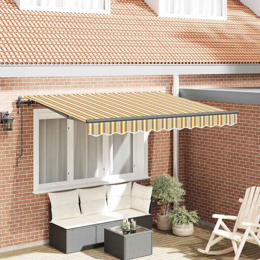 Auvent Rétractable Jaune 350 x 200 cm tissu