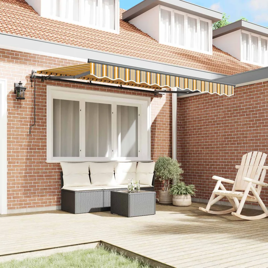 Auvent Rétractable Jaune 350 x 200 cm tissu - 3