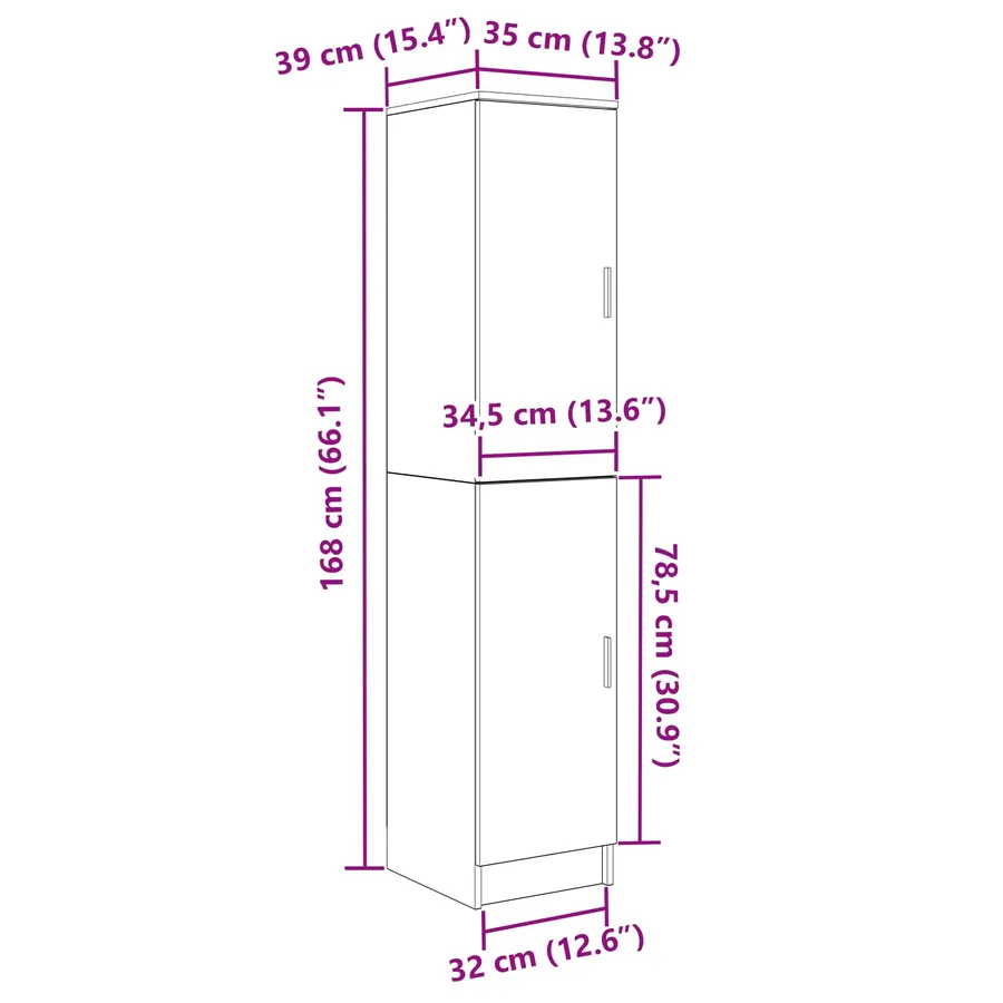 Haut Armoire Chêne Sonoma 35 x 39 x 168 cm - 14