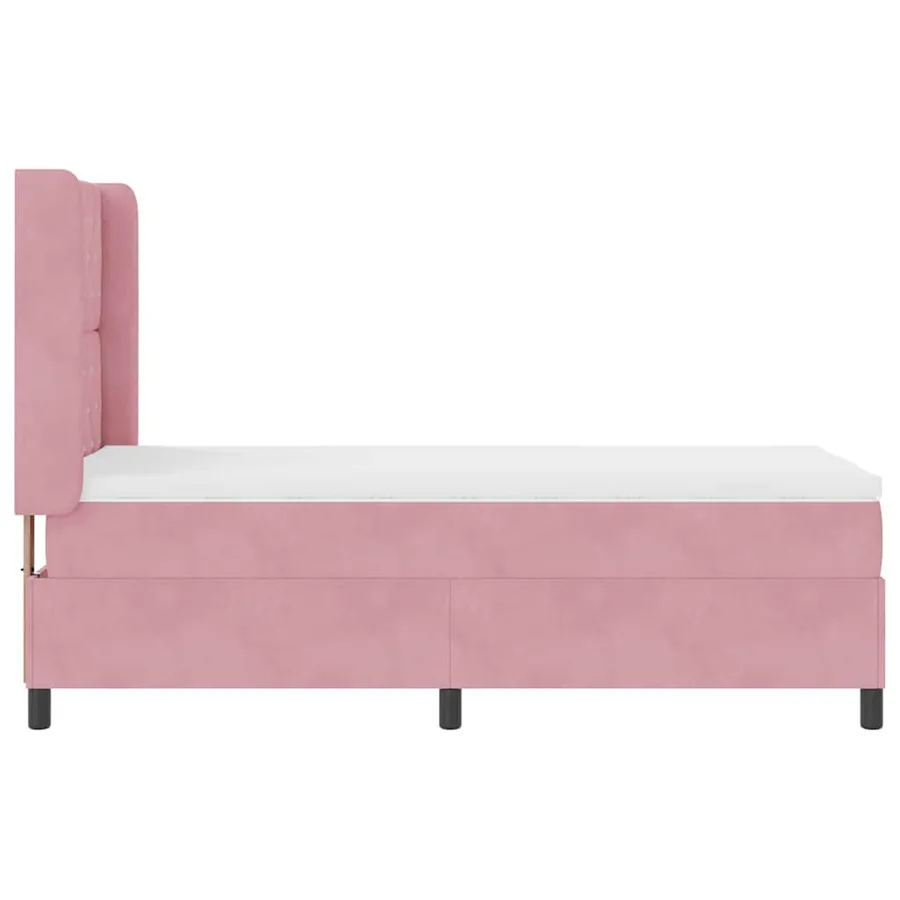 Lit à ressorts avec matelas Rose 100 x 200 cm Velours - 7