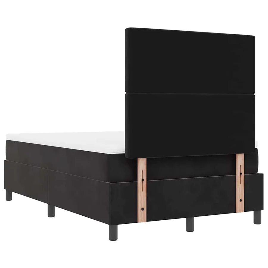 Lit à ressorts avec coussin Noir 190 x 120 cm Velours - 8