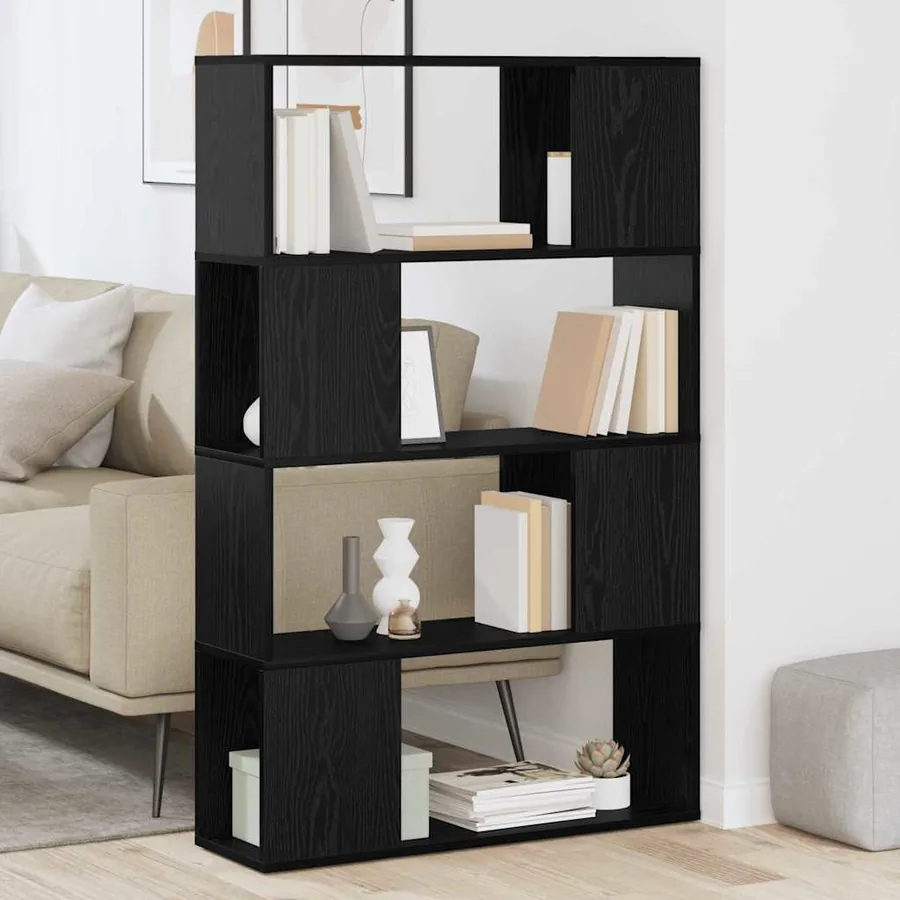 Ensemble meuble TV Noir 80 x 24 x 125 cm Bois d'ingénierie - 4