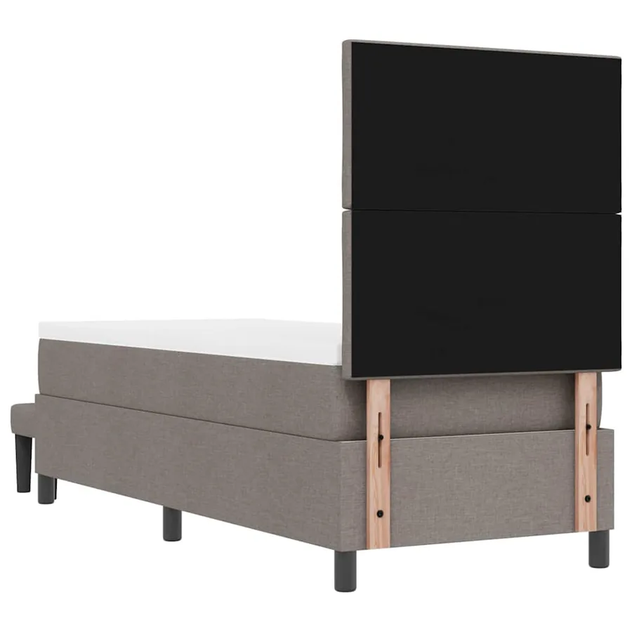 Lit à ressorts avec tête de lit Taupe 80 x 200 cm tissu - 10