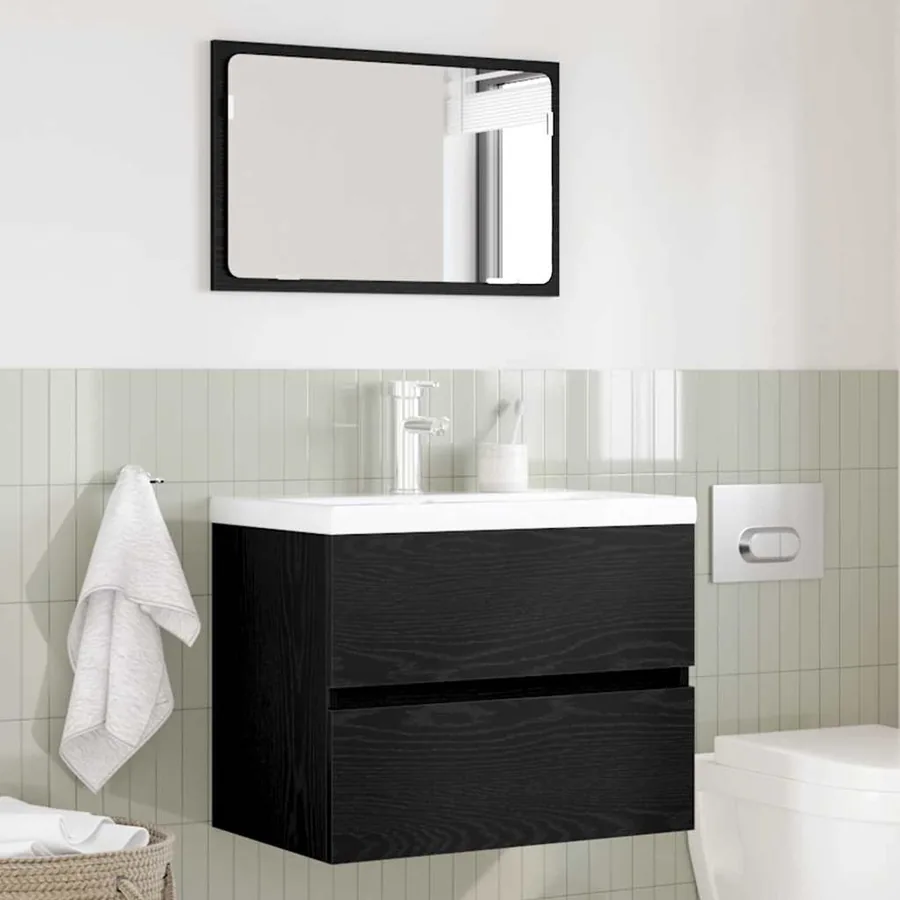 Ensemble de mobilier de salle de bain 2 pcs Chêne noir - 4