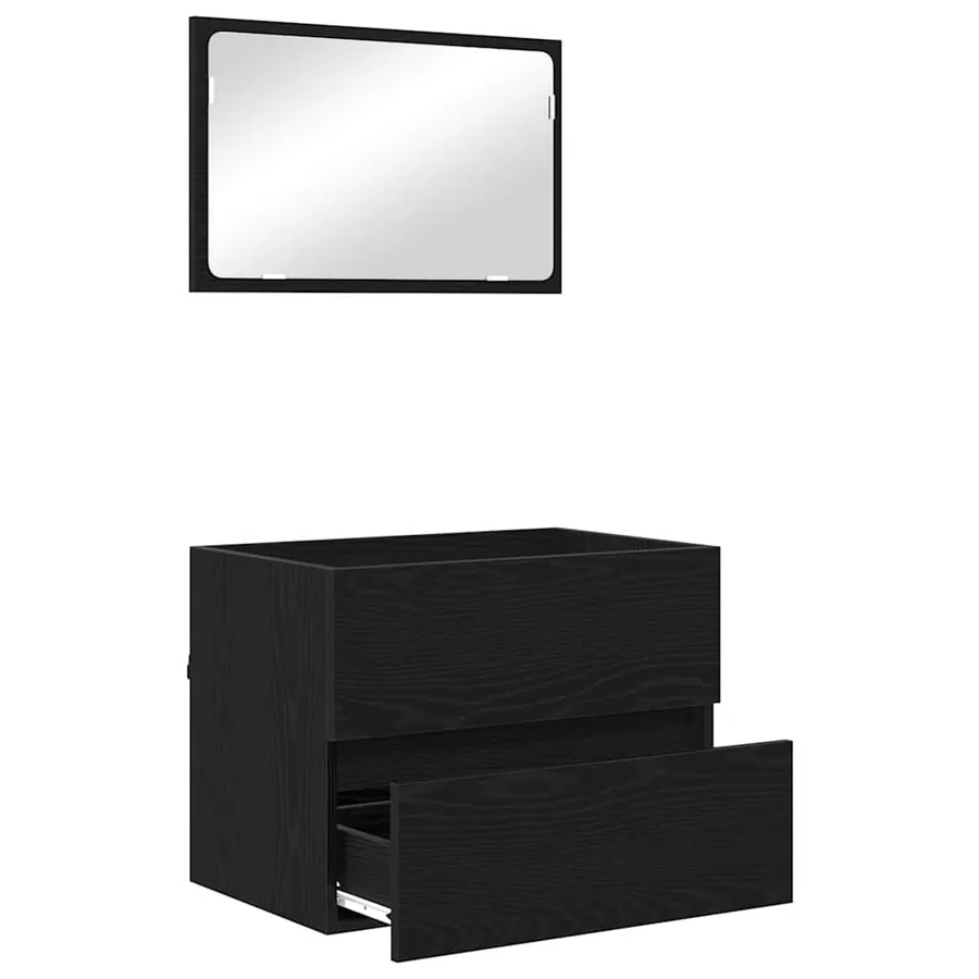 Ensemble de mobilier de salle de bain 2 pcs Chêne noir - 5