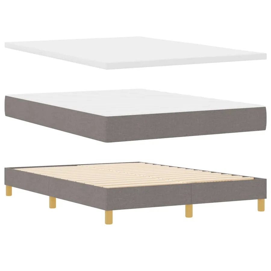 Lit à ressorts avec tête de lit Taupe 200 x 160 cm tissu - 4