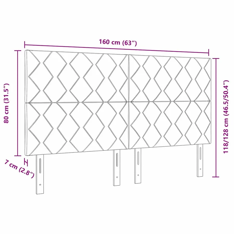 Tête de lit LED Taupe 160 cm tissu - 8