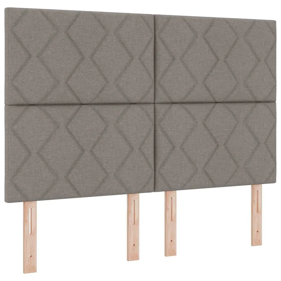 Lit à ressorts avec tête de lit Taupe 160 x 200 cm tissu - 4