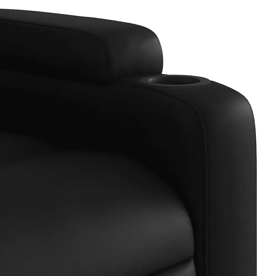 Fauteuil de massage inclinable noir similicuir - 9