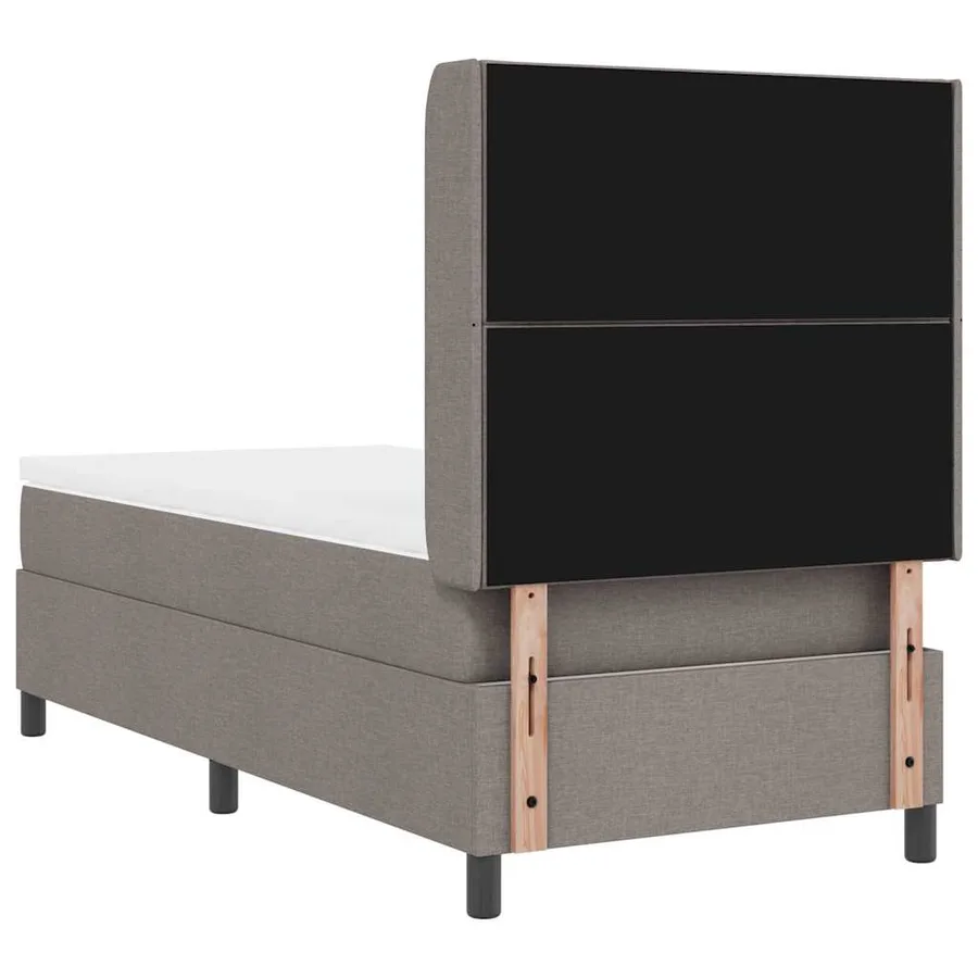 Lit à ressorts avec coussin Taupe 200 x 100 cm tissu - 9