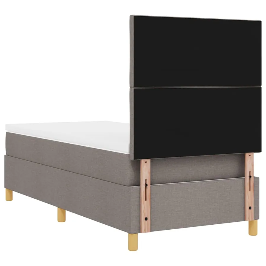 Lit à ressort LED avec tête de lit Taupe 100 x 200 cm tissu - 10