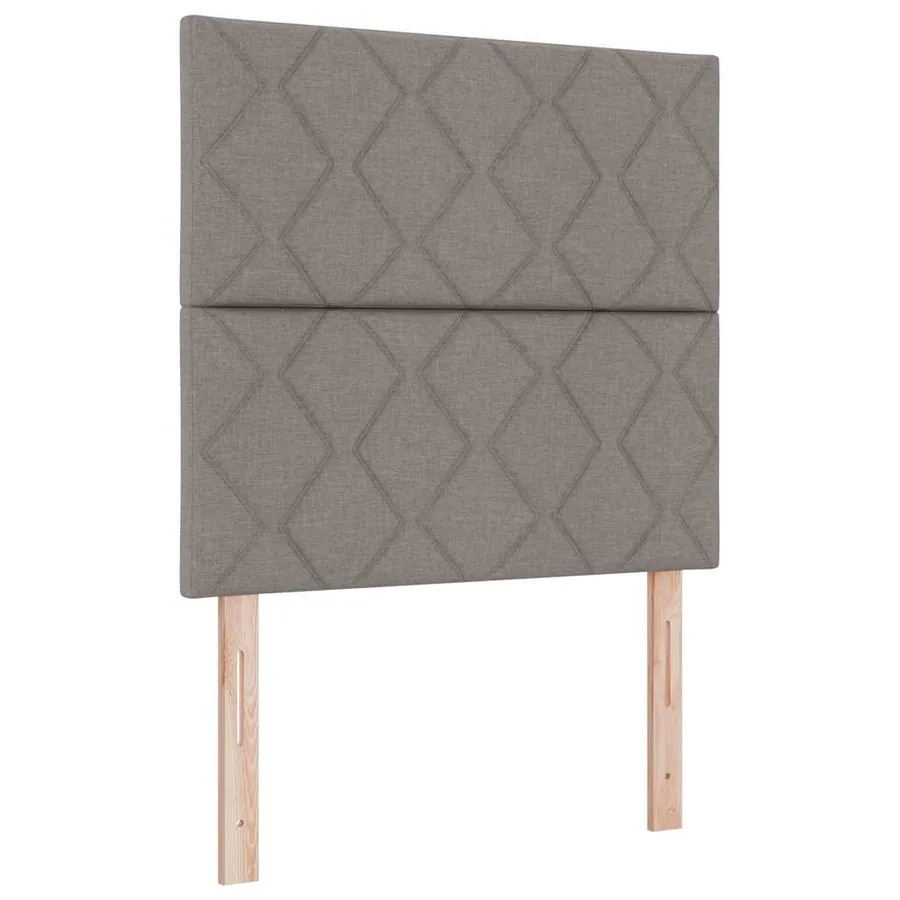 Lit à ressort LED avec tête de lit Taupe 100 x 200 cm tissu - 2