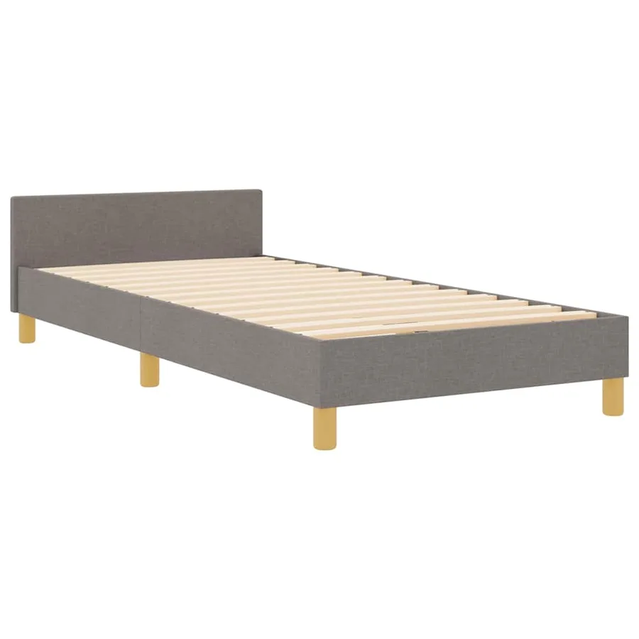 Cadre de lit avec tête de lit Taupe 100 x 200 cm tissu - 4