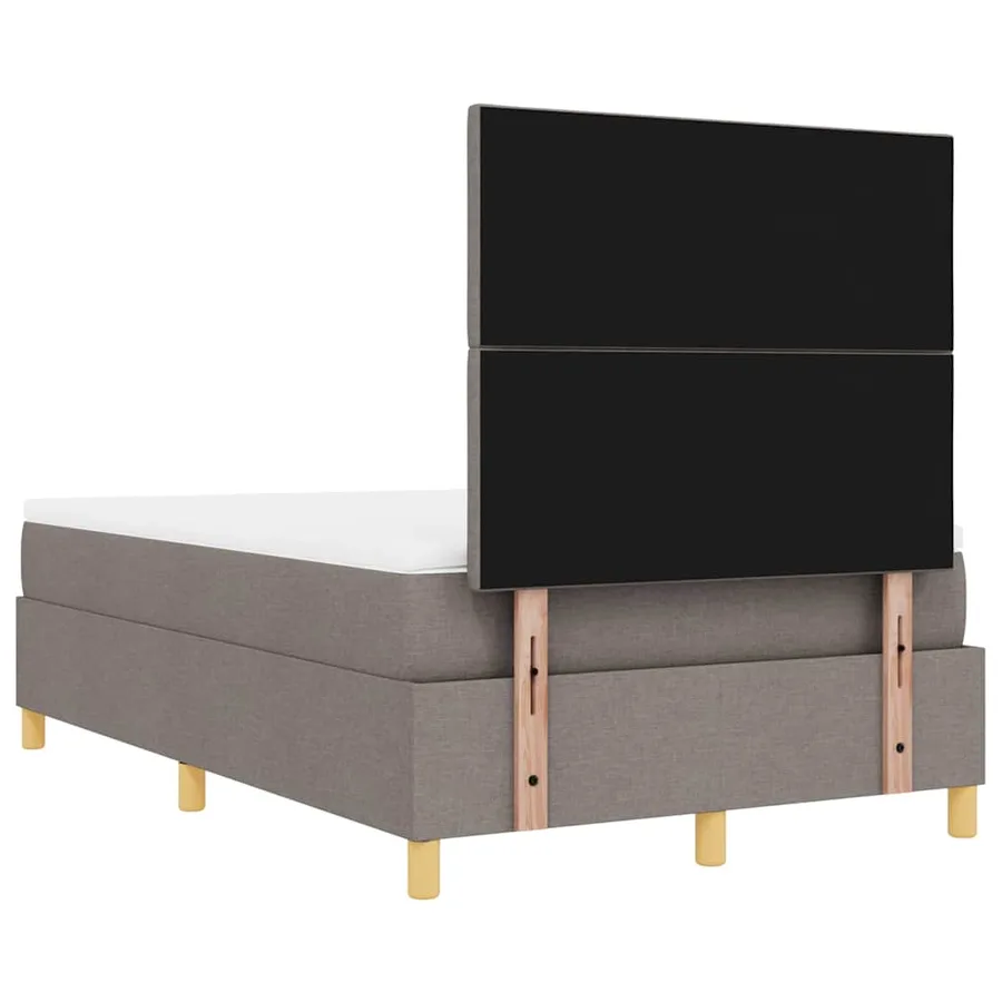 Lit à ressorts avec tête de lit Taupe 200 x 120 cm tissu - 10