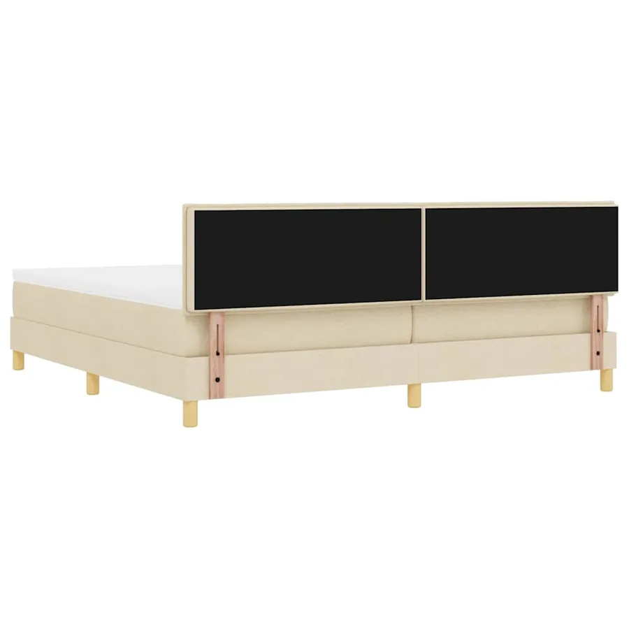 Lit à ressort LED avec bandes LED Crème 200 x 200 cm tissu - 8