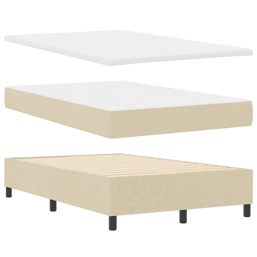 Lit à ressorts avec bandes LED Crème 120 x 190 cm tissu - 7