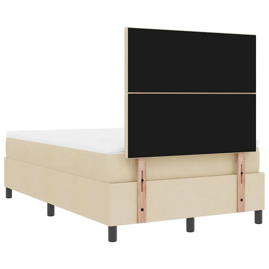 Lit à ressorts avec bandes LED Crème 120 x 190 cm tissu - 8