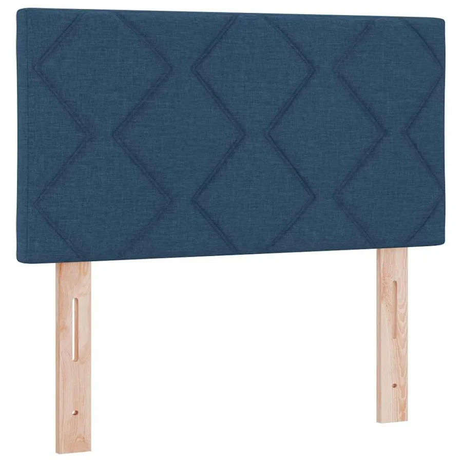 Lit à ressorts avec tête de lit Bleu 200 x 80 cm tissu - 4