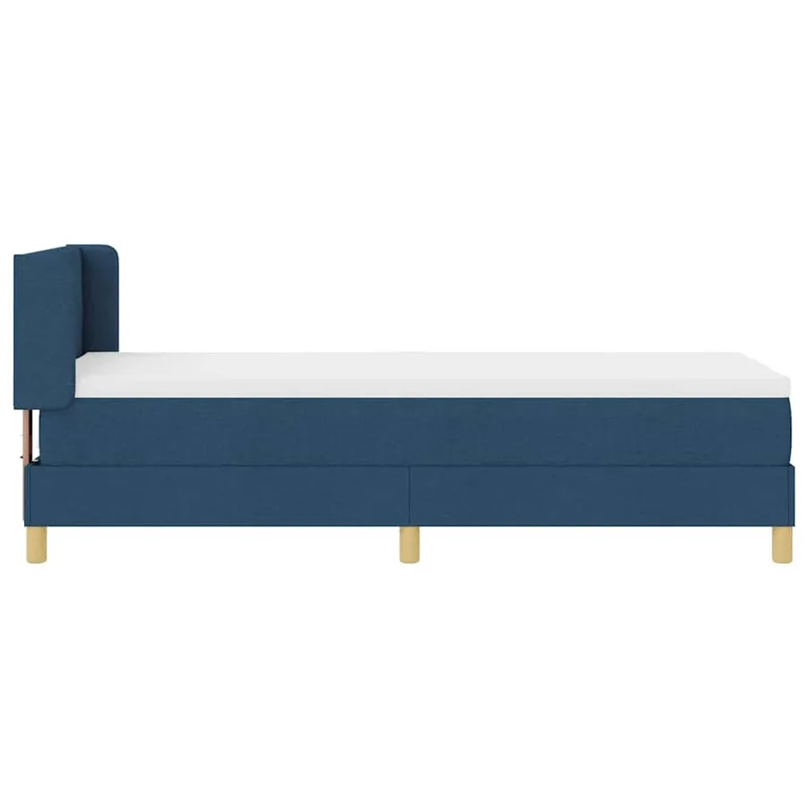 Lit à ressorts avec tête de lit Bleu 200 x 80 cm tissu - 7