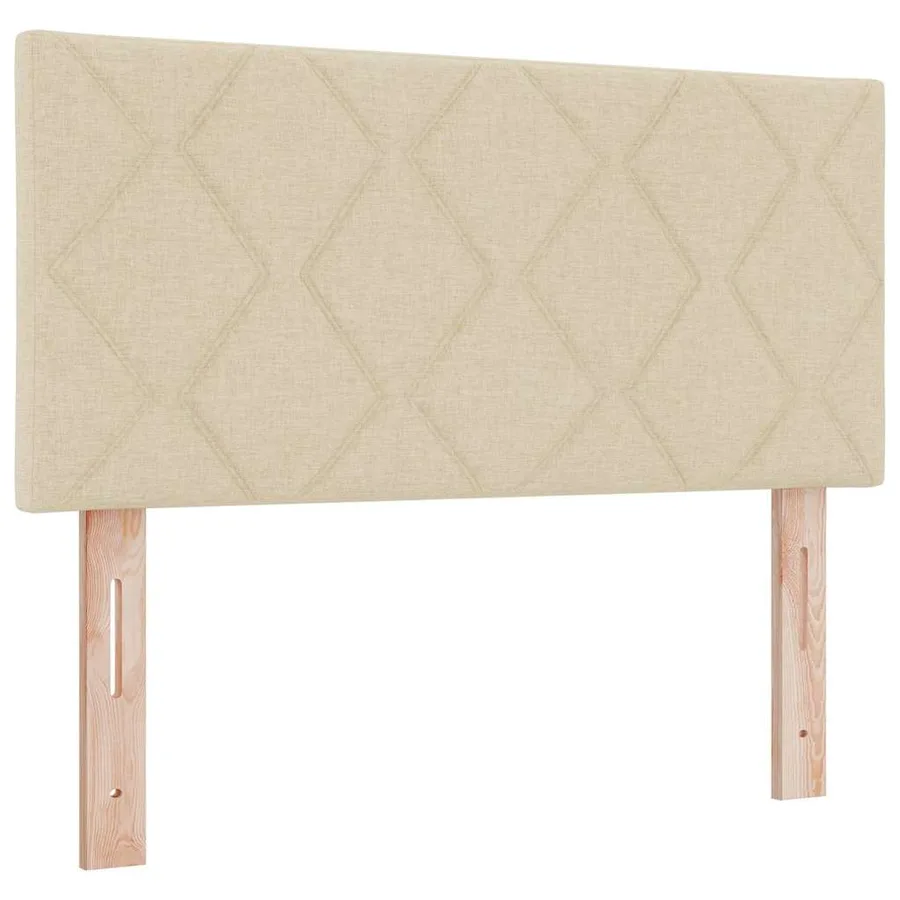 Lit à ressorts avec tête de lit Crème 200 x 100 cm tissu - 5