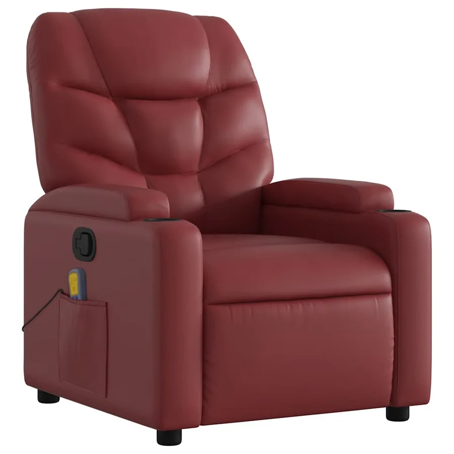 Fauteuil de massage inclinable Rouge bordeaux Similicuir - 3