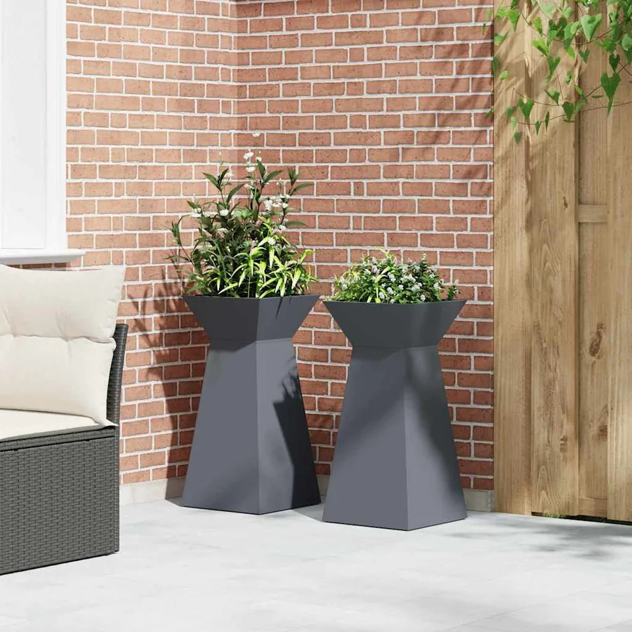 Jardinière à pilier 2 pc Anthracite 35 x 35 x 73 cm - 4