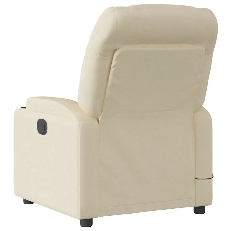 Fauteuil de massage inclinable Crème Tissu - 7