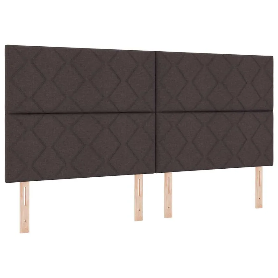 Lit à ressorts avec coussin Marron foncé 200 x 200 cm tissu - 6