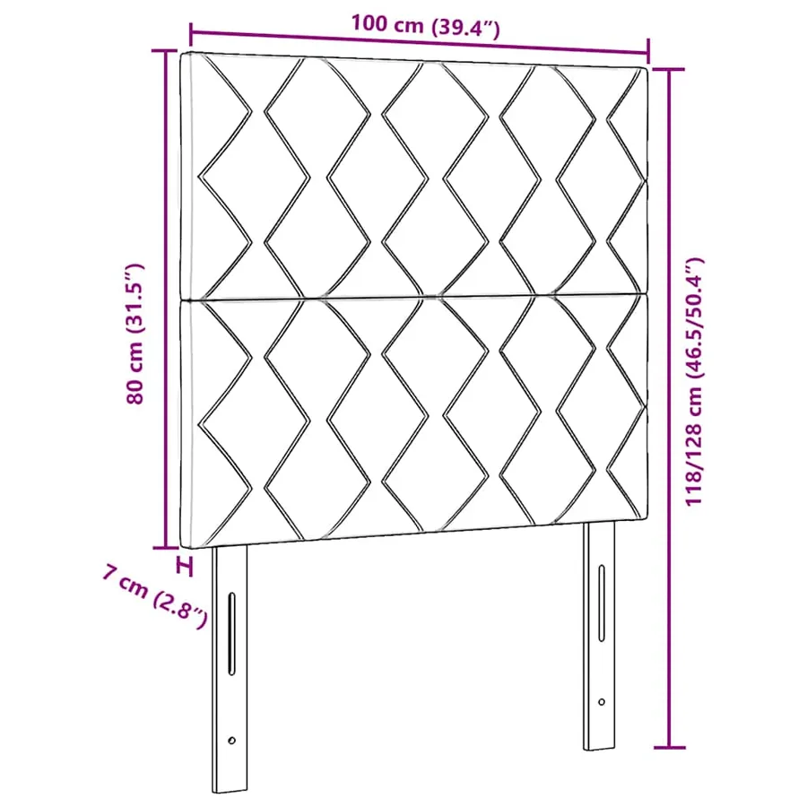 Tête de lit LED Marron 100 cm tissu - 8
