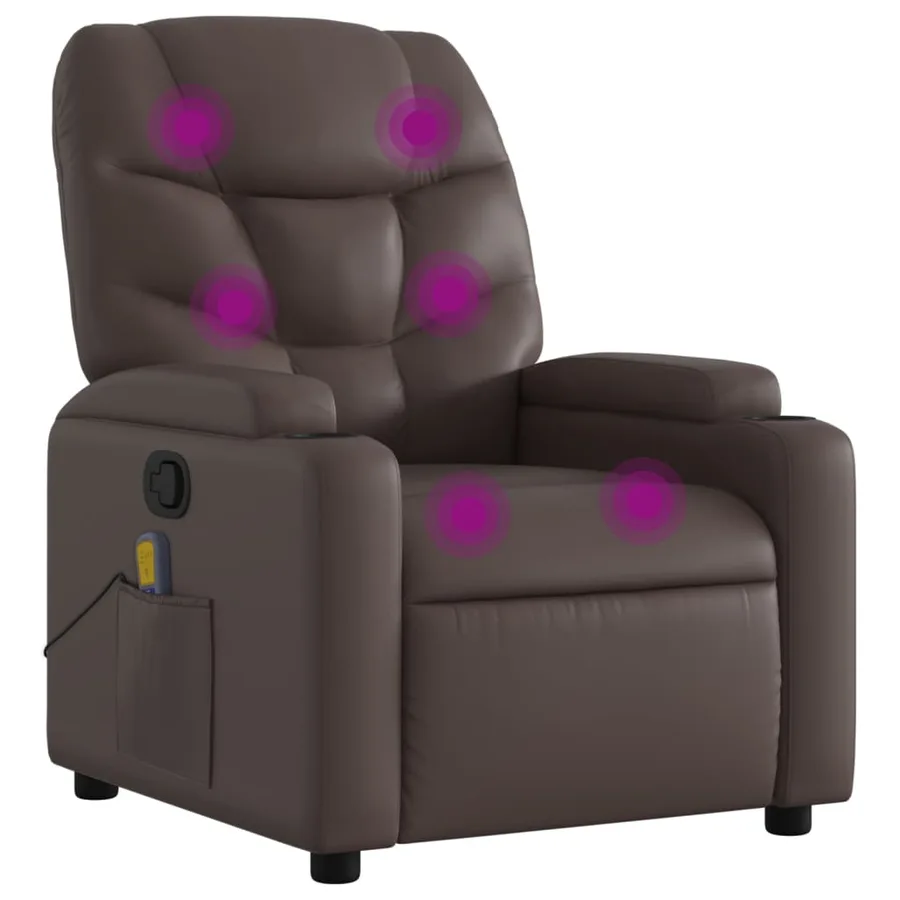 Fauteuil de massage inclinable Marron Similicuir - 2
