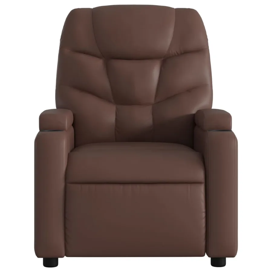 Fauteuil de massage inclinable Marron Similicuir - 4