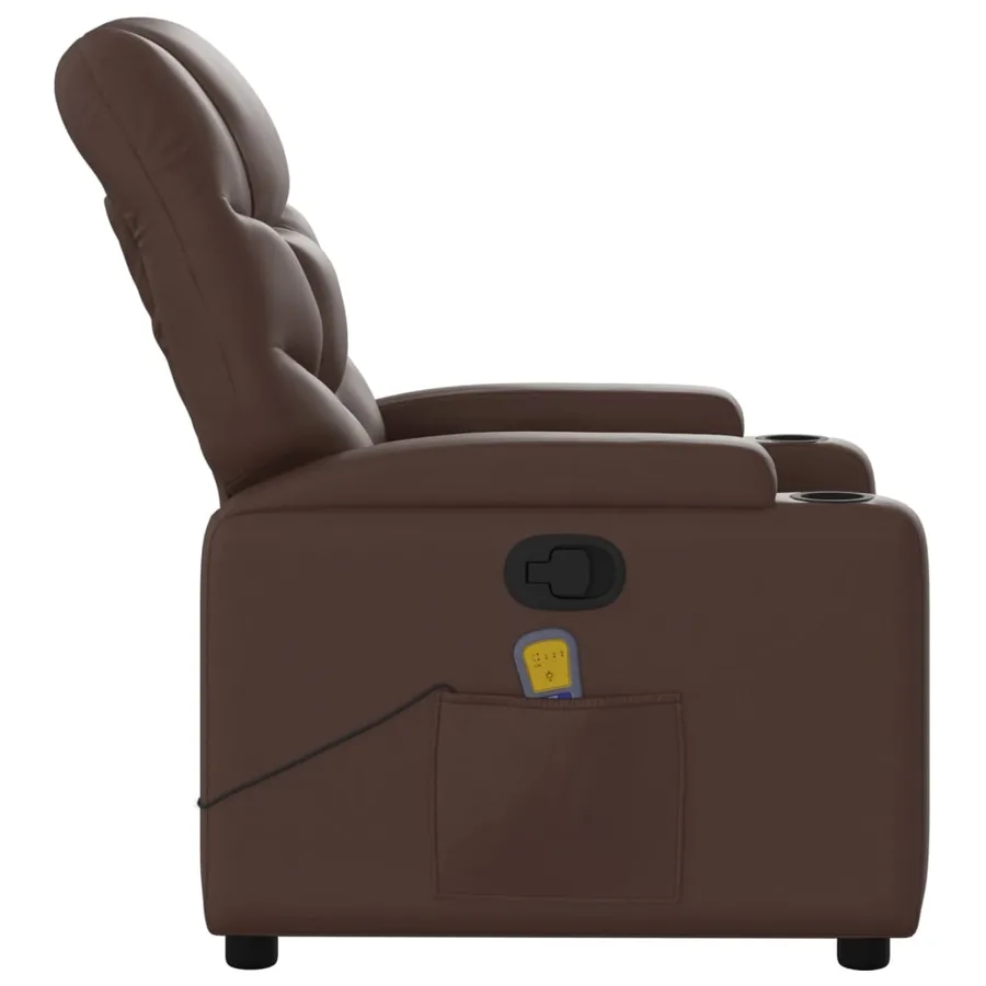 Fauteuil de massage inclinable Marron Similicuir - 5