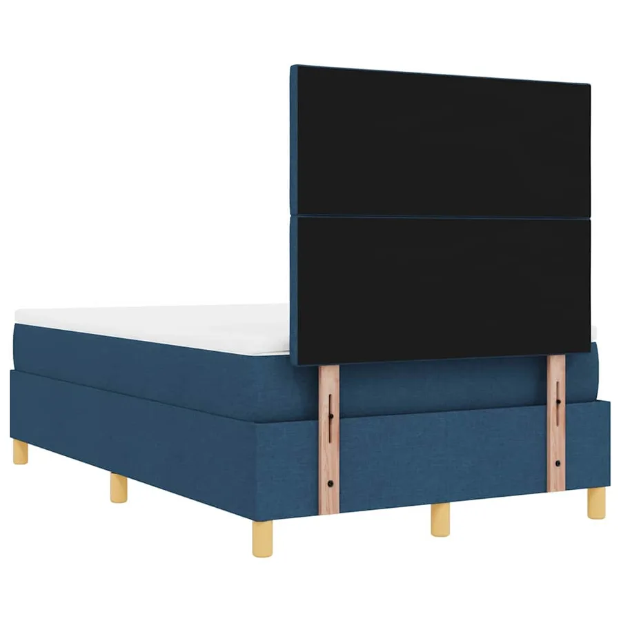 Lit à ressorts avec coussin Bleu 200 x 120 cm tissu - 8
