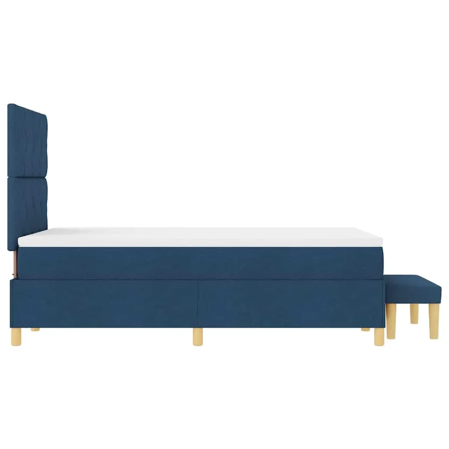 Lit à ressorts avec coussin Bleu 200 x 120 cm tissu - 9