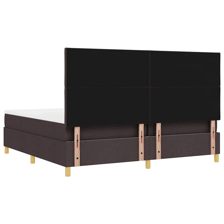 Lit à ressort LED Marron foncé 200 x 200 cm tissu - 8