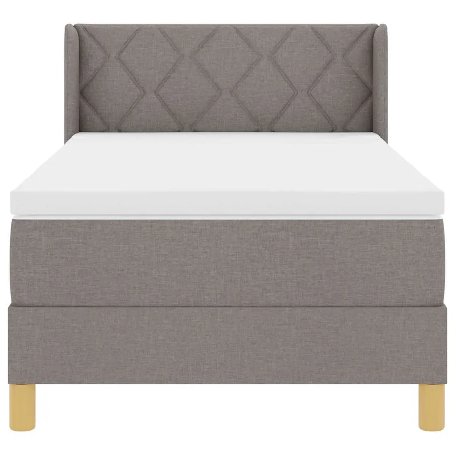 Lit à ressorts avec tête de lit Taupe 200 x 100 cm tissu - 7