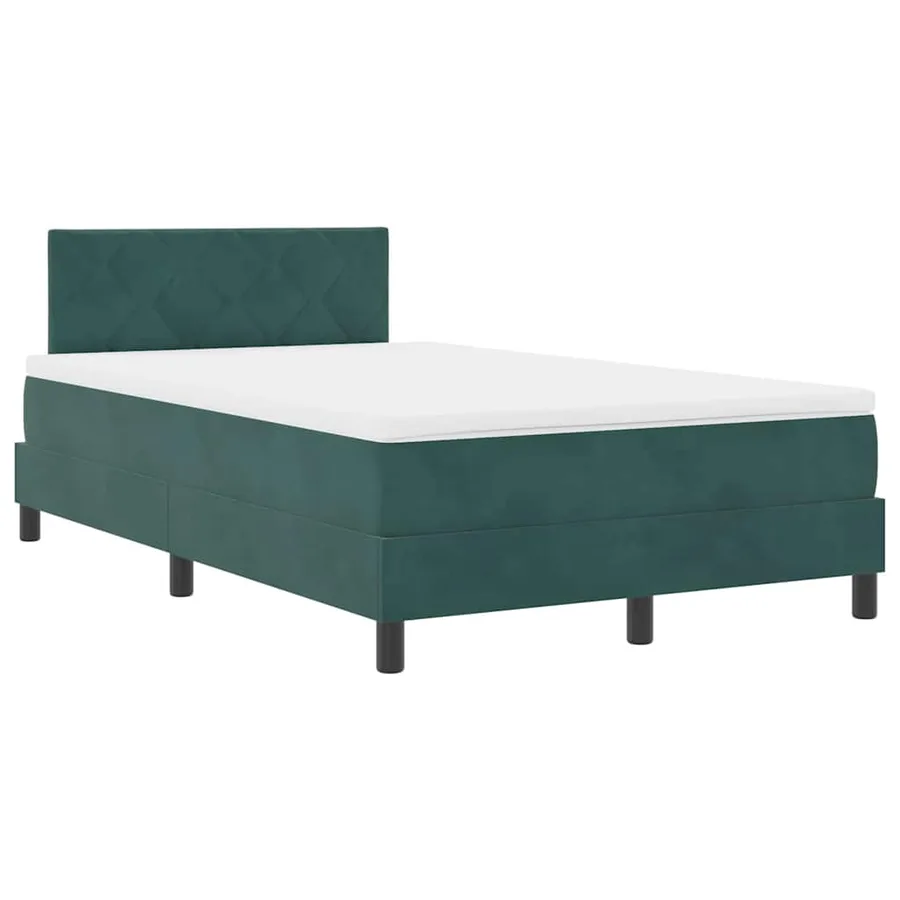 Lit à ressort LED Vert foncé 120 x 190 cm Velours - 2