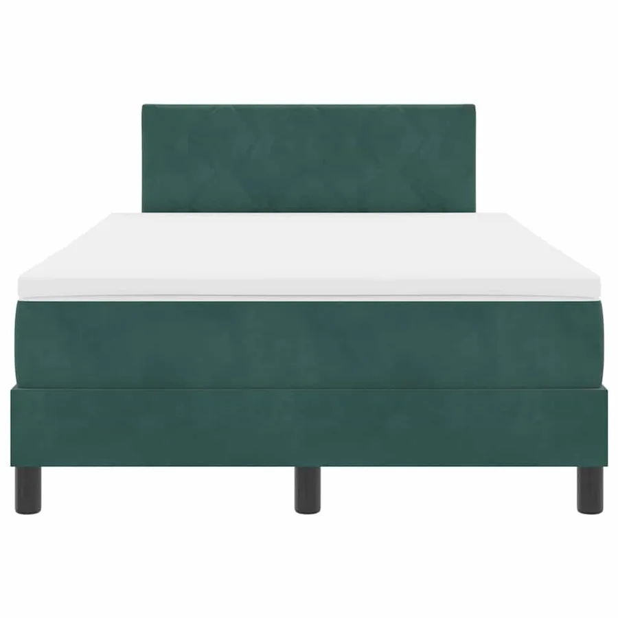 Lit à ressort LED avec matelas Vert foncé 120 x 200 cm Velours - 6