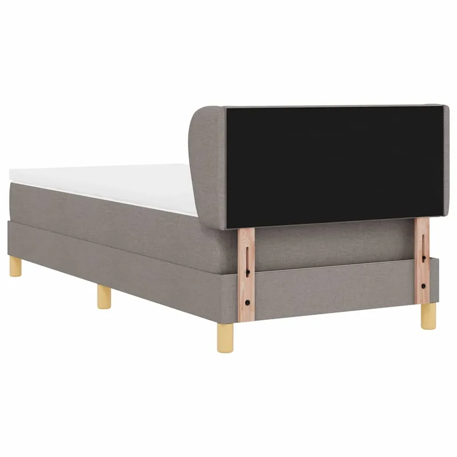 Lit à ressorts avec tête de lit Taupe 100 x 200 cm tissu - 9