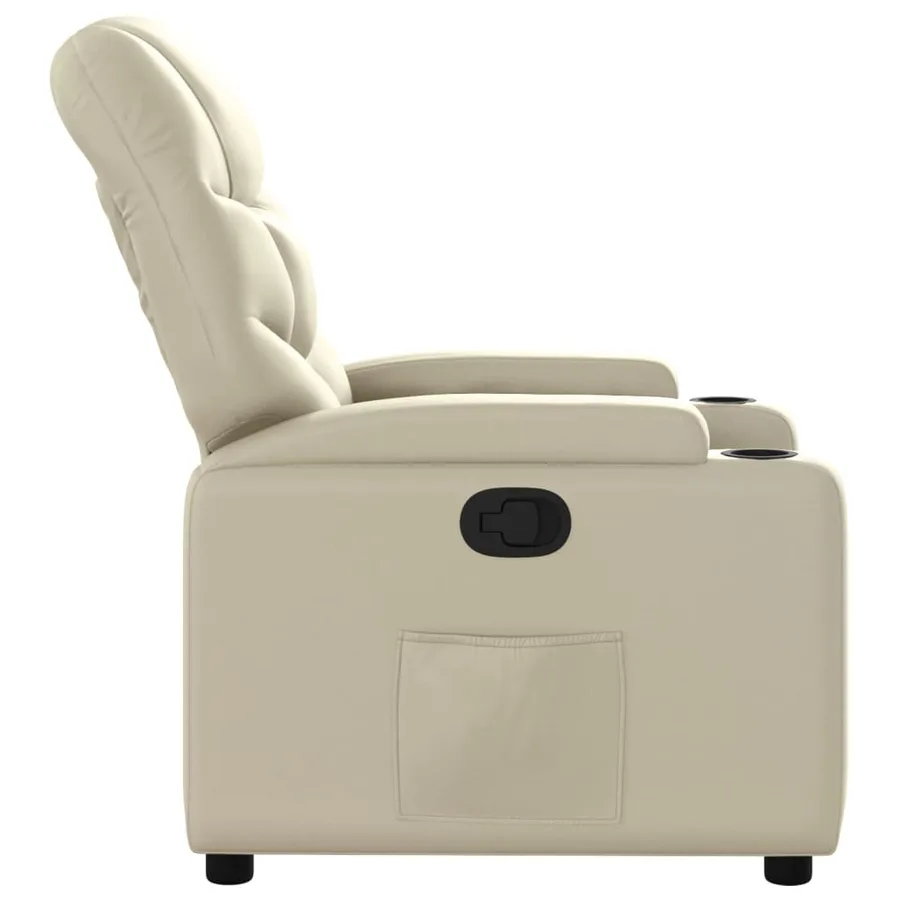 Fauteuil inclinable en similicuir crème - 7